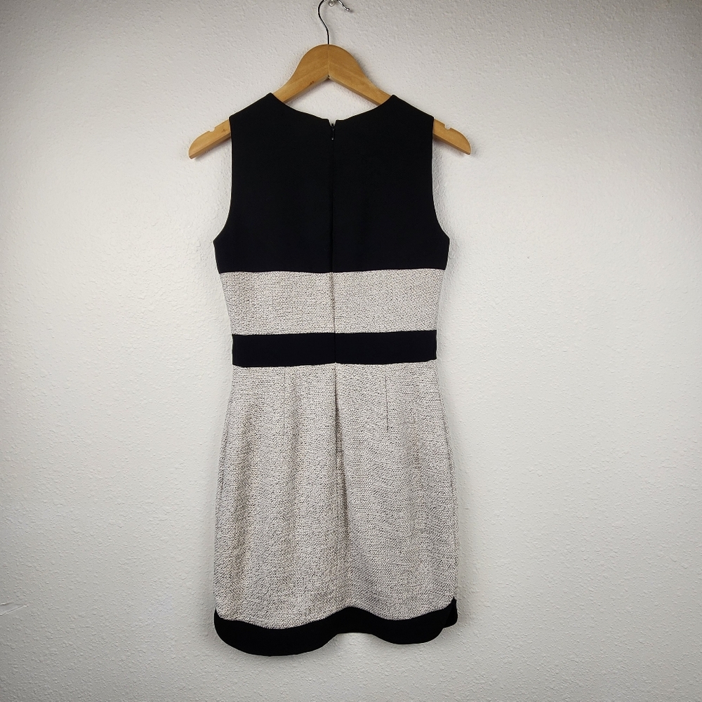Banana Republic Black & White Colorblock Sheath Sleeveless Dress Women's Size 2 - Picture 5 of 9